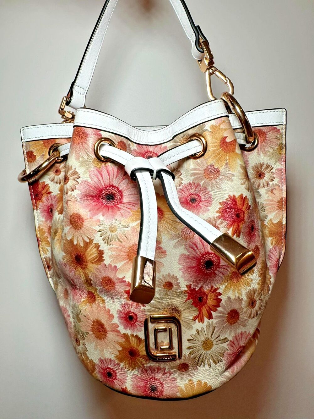 Leather Mini Bag Daisy Floral Convertible Purse Cottage Spring Euro Summer